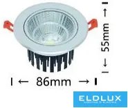 UNIVERSO LED süllyestett lámpa 7w 630lm 3000K 24° IP20 alumínium