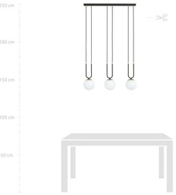 Csillár zsinóron GLAM 3xE14/10W/230V fekete