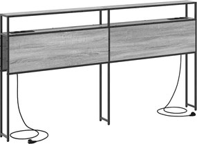 vidaXL Tároló fejtámla polcokkal Szürke sonoma 180 cm Faanyag