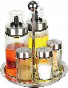 Fűszertartó Szett Fűszertartó Állvány Acél Üveg KH-1648