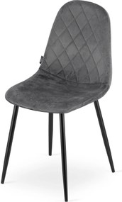 AKCIÓ Sötétszürke bársonyszék ASTI fekete lábakkal II. osztály