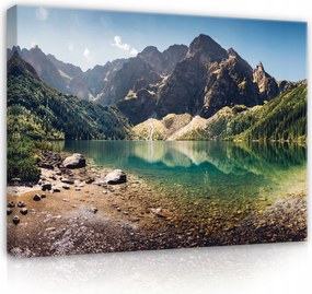 Vászonkép Hegyek Táj Tó 120x80