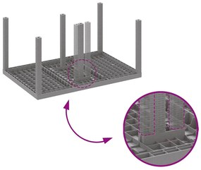 Kert étkező szett 7 pcs Világosszürke Polt rattan