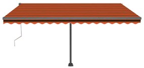narancssárga-barna szélérzékelős és LED-es napellenző 450x300cm
