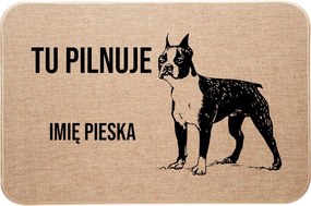 Lábtörlő az ajtó alá Személyre szabott Boston terrier Itt őrzi Név