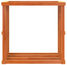 viaszbarna tömör fenyőfa kültéri rönktároló 109x52x106 cm