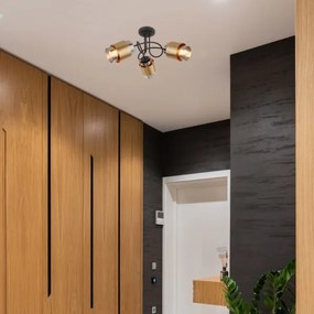 Globo 15560-3D - Felületre szerelhető csillár  MILLEY 3xE27/40W/230V fekete/réz