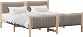 vidaXL Ágykeret fejtámlával Barna és taupe 180 x 200 cm Tömör fenyőfa