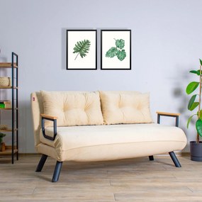 2 személyes kanapéágy Homoko 2-Seater - Krém