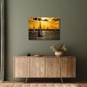 Jacht a naplementében képe (70x50 cm)
