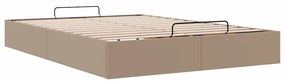 Ottomán ágykeret matrac nélkül cappucino 140x200 cm műbőr