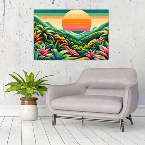 Kép - Színes naplemente (90x60 cm)