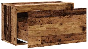 előszobapad 80x40x45 cm Régi fából készült fűrészáru
