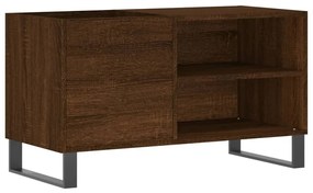 barna tölgyszínű szerelt fa hanglemezszekrény 85x38x48 cm
