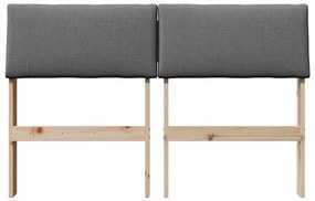 Kárpitozott fejtámla Sötétszürke 120 cm Tömör fenyőfa