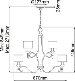 Elstead Lighting LACEY KL-LACEY9-AP Csillár 9x60W/E14