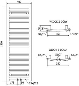 Mexen Ares, elektromos fűtőelem 1200x400 mm + fűtőrúd 600 W, antracit, W102-1200-400-2600-66