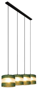 Csillár zsinóron HELEN 4xE27/15W/230V zöld/arany