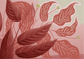 Fotótapéta Fali tapéta Hálószoba Nappali szoba Organikus levelek 312x219 Ragasztó