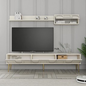 TV szekrény Lyon 2 - Krém, Arany