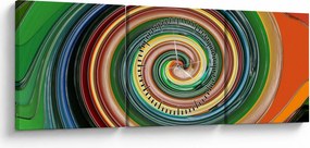 Absztrakt kép - színes spirál (órával) (90x30 cm)