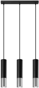 SOLLUX SL-0942 LOOPEZ Hengeres Függesztett Lámpa Króm, Fekete GU10 IP20