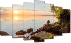 Vászonkép 140x80 Kövek fák tenger