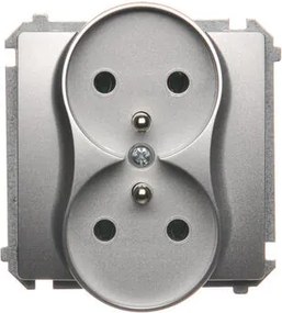 Simon Basic Dupla földelt aljzat Ezüst BMGZ2M.01/43