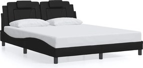 vidaXL fekete műbőr ágykeret Viana matrac nélkül 160x200 cm