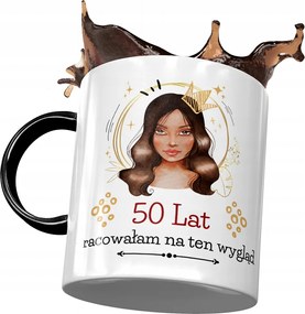 Fekete Bögre Születésnapra 50 50-es 50-es Ajándék Nyomtatott Fotóval