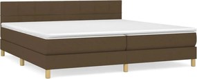 vidaXL sötétbarna szövet rugós ágy matraccal 200 x 200 cm