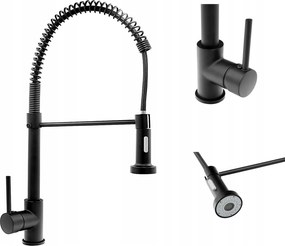 Konyhai Csaptelep Fekete Kihúzható gránit mosogató