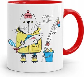 Piros Horgász Bögre Ardent Angler Ajándék fényképes nyomattal