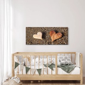 Kép - Fából készült szívek (120x50 cm)
