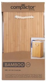 Compactor Bamboo szennyestartó kosár, szögletes,természetes