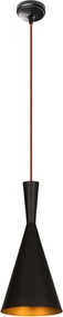 Elmas 3541 fekete-piros vas függőlámpa, Ø19 cm