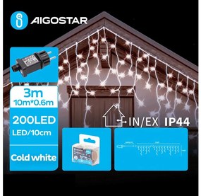 Aigostar B.V. Aigostar - LED Karácsonyi kültéri lánc 200xLED/8 funkció 13x0,6m IP44 hideg fehér AI1412