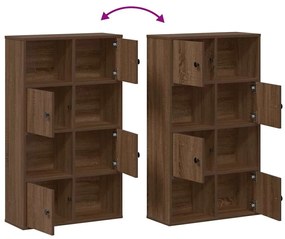 barna tölgy színű szerelt fa könyvszekrény 60x24x101,5 cm