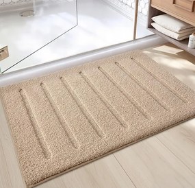 Fürdőszobaszőnyeg Csúszásgátló Mikroszálas Puha 61 x 110 cm Bézs