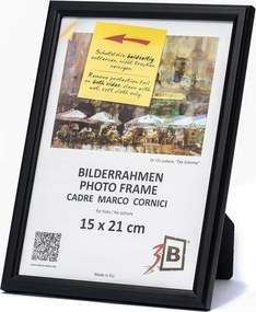 Képkeret 3-B Jena 15x21 cm fekete fa plexi Mdf A5