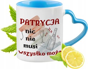 Patríciának Kék Bögre Szív Alakú Füllel Kávé Ajándék