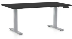 OfficeTech D állítható magasságú asztal, 140 x 80 cm, szürke alap, fekete
