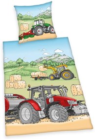 Herding Gyerek flanel ágynemű Traktor , 135 x 200cm, 80 x 80 cm