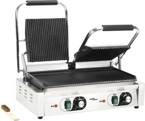 vidaXL dupla kontaktgrill rozsdamentes acélból 3600 W 57x30,5x20 cm