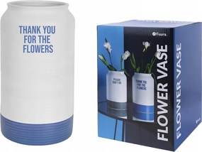 Elegáns kerámia váza 'Thank You' 25,2 cm kék színben