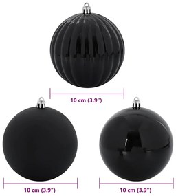 Karácsonyi Díszgömb Készlet 15 pcs Fekete