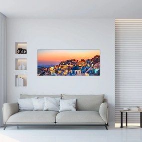 Kép - Santorini alkonyatkor (120x50 cm)