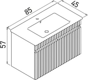 Tivoli mosdószekrény, 85 cm – TR785PNC1231