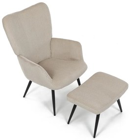 Pihenőfotel lábtartóval L7285 CRM6, krém