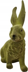 Húsvéti figura Realisztikus Nyuszi Flokkolt Dekoráció Olívazöld